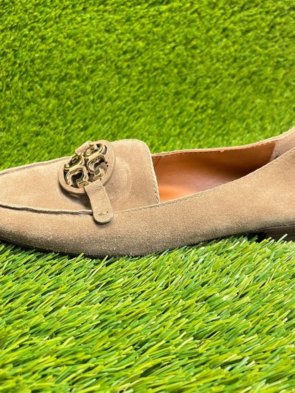 Tory Burch Miller Womens Size 8 Brown Casual Suede Square Toe Loafer Flats Shoes - Picture 3 of 10